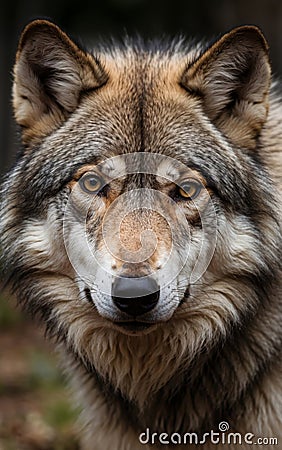 Close up portrait of grey wolf Stock Photo