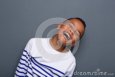 Close up portrait of a happy little boy smiling Stock Photo