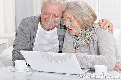 Close-up portrait of happy senior bookkeepers working Stock Photo