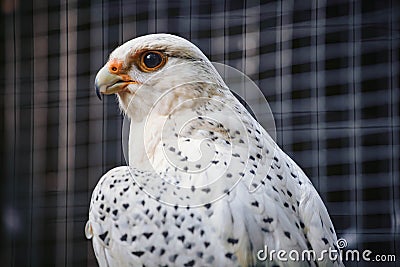 close up portrait, head, gyrfalcon falco rusticolus Stock Photo