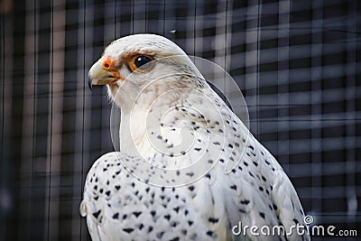 close up portrait, head, gyrfalcon falco rusticolus Stock Photo