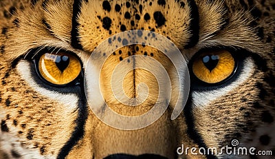 Close up portrait of majestic cheetah staring generated by AI Stock Photo