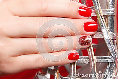 Close-up portrait of a manicured hand Stock Photo