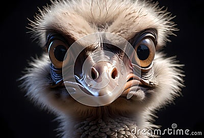 close up portrait of an ostrich with big eyes Stock Photo