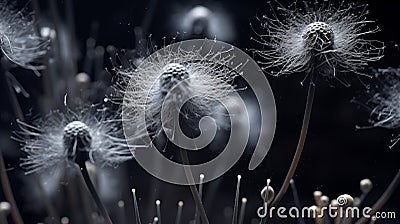 Ethereal Dandelion Flowers: Photorealistic Renderings Inspired By Nature Stock Photo