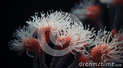 Ethereal Macro Photography: Bright Orange And White Flowers In Organic Biomorphic Forms Stock Photo