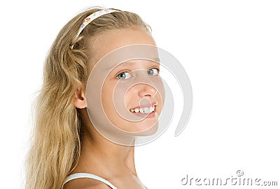 Close-up portrait of pretty young girl Stock Photo
