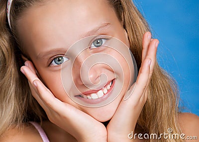 Close-up portrait of pretty young girl Stock Photo