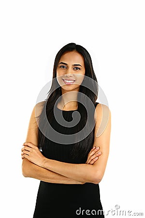 Close up portrait of a smiling Indian business woman Stock Photo