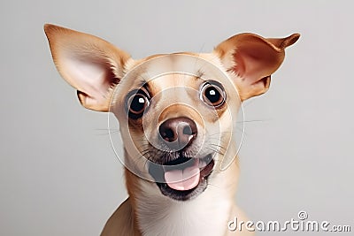 Close up portrait of surprise and amazed dog. Generative AI Stock Photo