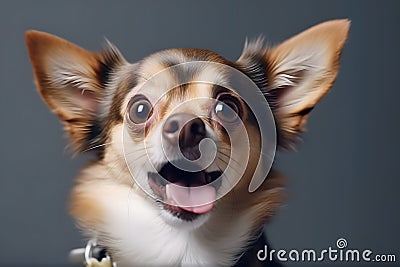 Close up portrait of surprise and amazed dog. Generative AI Stock Photo