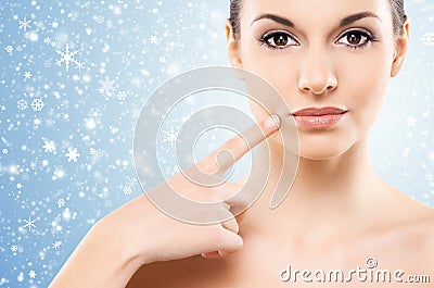 Close-up portrait of young, beautiful and healthy woman Stock Photo