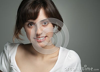 Close up portrait young girl Stock Photo