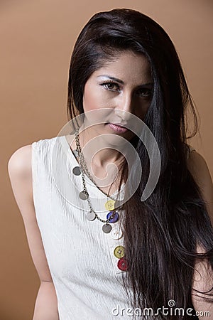 Close-up portrait of a young indian woman Stock Photo
