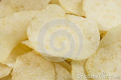 Close-up of potato chips background Stock Photo