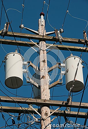 Close-up of Power Pole Stock Photo