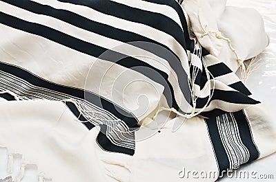 Close up of Prayer Shawl - Tallit Stock Photo