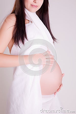 Close-up of a pregnant woman Stock Photo