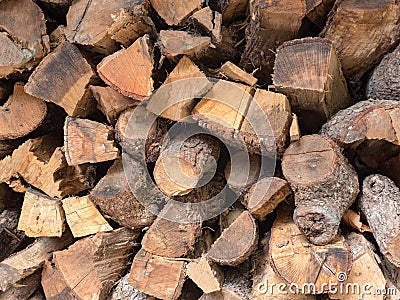 Close up of prepared firewood Stock Photo