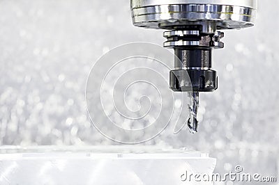 Close-up process of metal machining Stock Photo