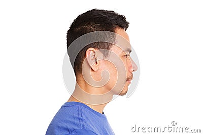 Profile of older asian man Stock Photo