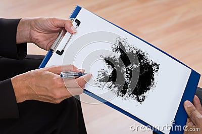 Psychologist Showing Rorschach Inkblot To Patient Stock Photo