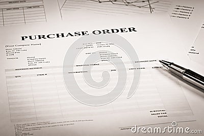 Close up of purchase order Stock Photo