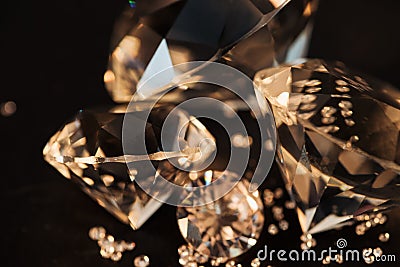 close up of pure golden diamonds Stock Photo