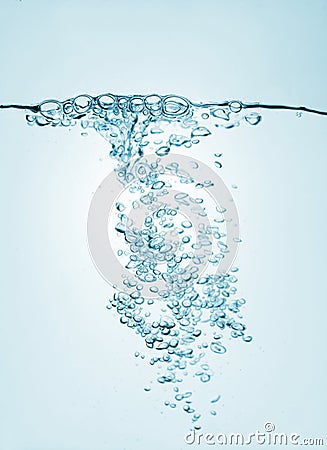 Close-up pure water background with bubbles Stock Photo