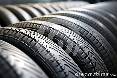 close-up of radial tire construction Stock Photo