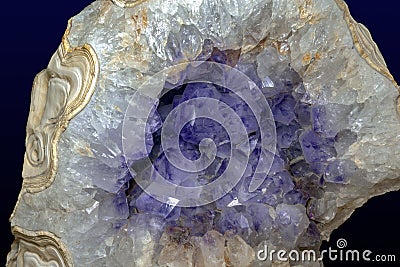 Close-up of raw Amethyst druse - gemstone, macro,detail Stock Photo