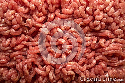 close up Raw Minced Meat textured background, top view Stock Photo