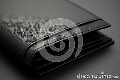 Close-Up Real Photography of an Empty Open Wallet, Generative Ai Stock Photo