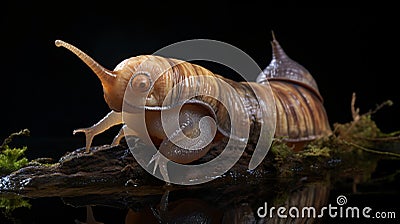 Realistic looking alien lifeform snail creature xenomorph with dramatic lighting Stock Photo