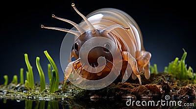 Realistic looking alien lifeform snail creature xenomorph with dramatic lighting Stock Photo