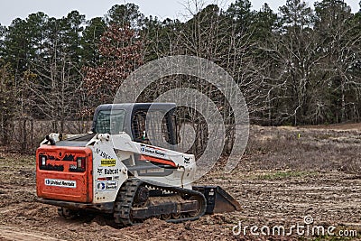 Close up Rear side view industrial bobcat machine Editorial Stock Photo