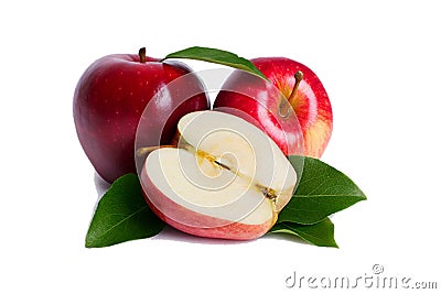 Close-up Red Apple Isolate on white background. Stock Photo