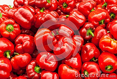 Close up of red bell peppers Stock Photo