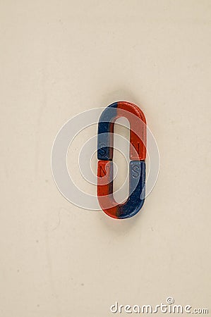 Close-up of red and blue magnet Stock Photo