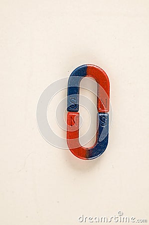 Close-up of red and blue magnet Stock Photo