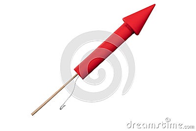 Red Rocket Firework Stock Photo