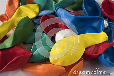 Collection of inflatable flat balloons Stock Photo