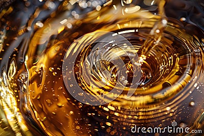 Close-up of refreshing beer bubbles with foam texture. Neural network AI generated Stock Photo