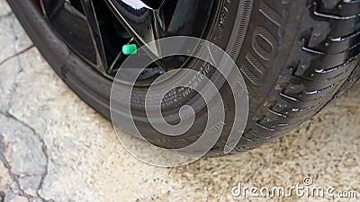 Close up of the rim and car tires Editorial Stock Photo