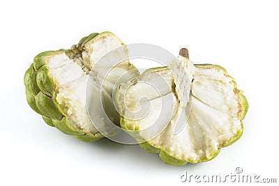 Ripe sugar Apple custard apple fruit isolated on white background Stock Photo