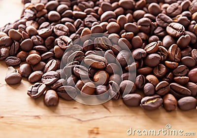 Close up Roasted Coffee beans Stock Photo