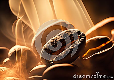 Close up Roasted Coffee beans Stock Photo