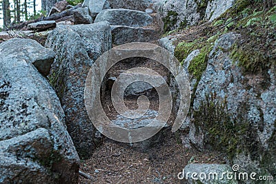 Close Up of Rock Stairs Stock Photo