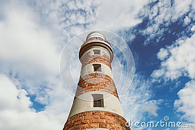Close up of Roker lighthouse on Roker Pier in Sunderland. England Stock Photo