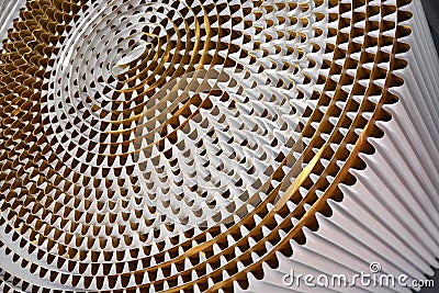 Close up of a roll of cardboard creates a wavy background Stock Photo